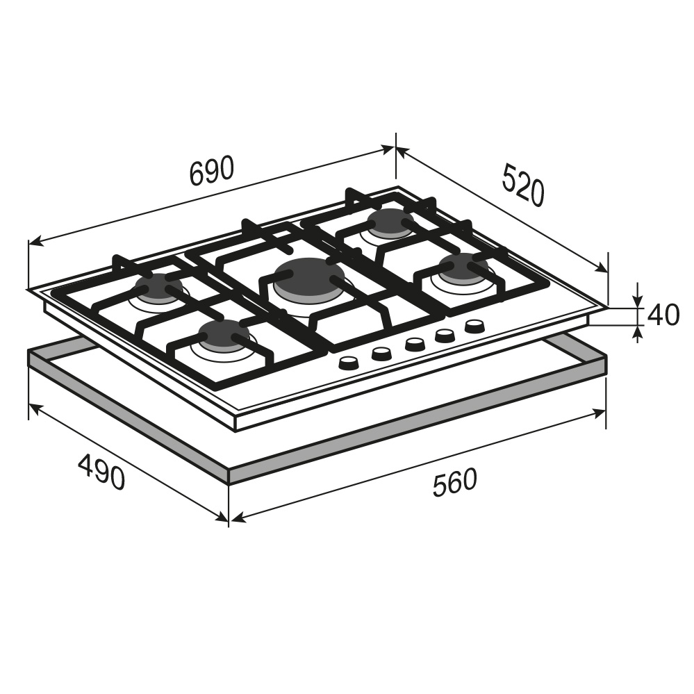 Схема встраивания с размерами