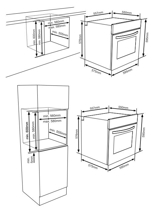Схема встраивания с размерами
