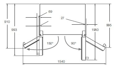 Схема с размерами (вид сверху)
