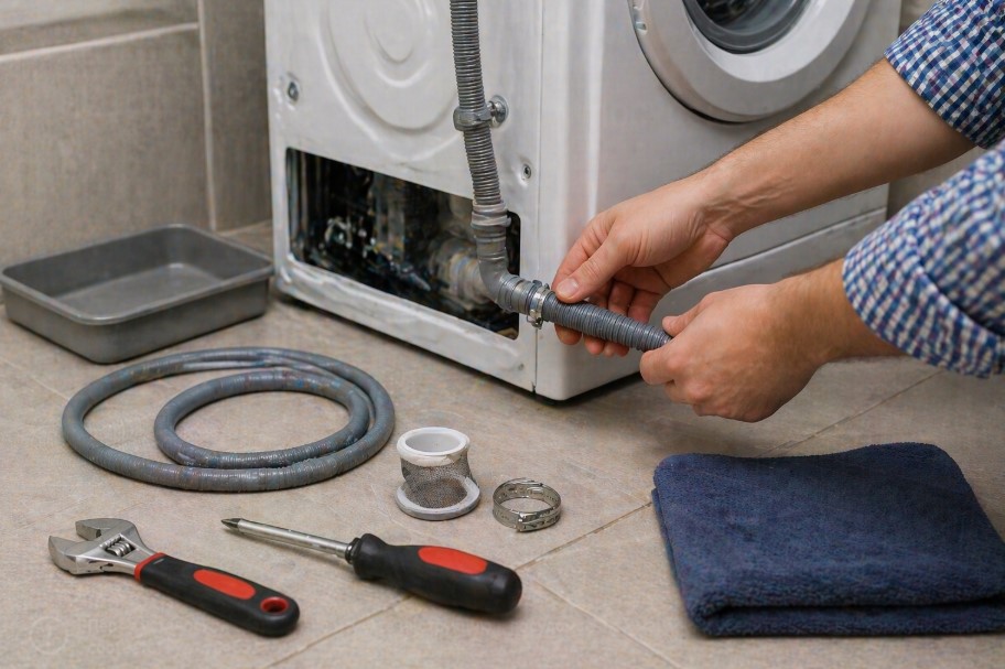 Почему течет вода снизу стиральной машины?