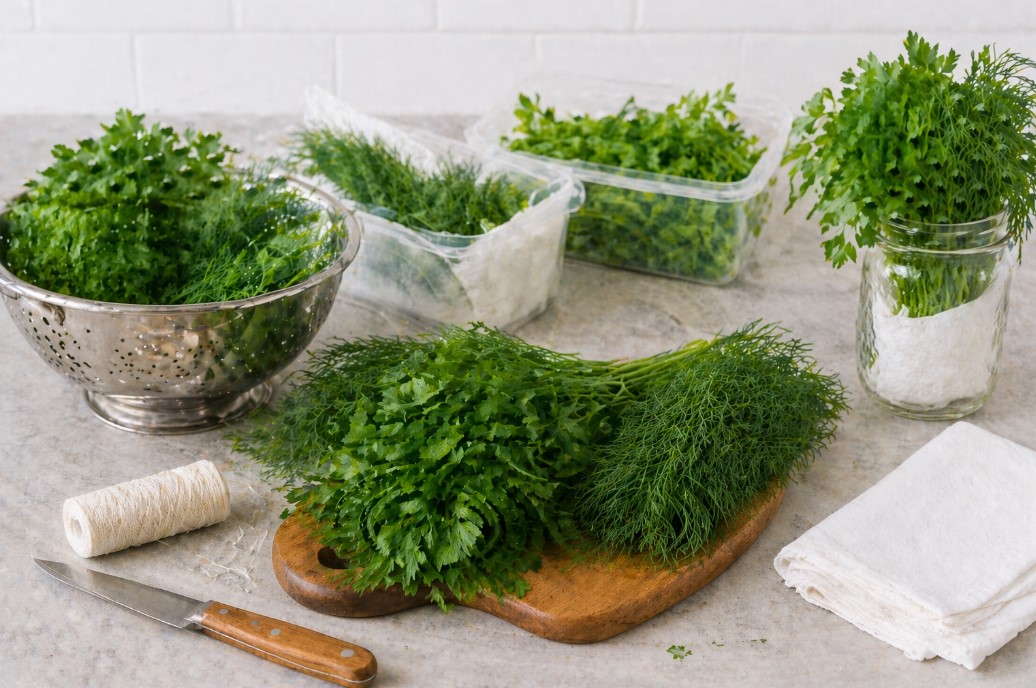 Как хранить зелень в холодильнике, чтобы она оставалась свежей