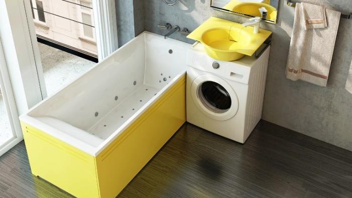 Встроенная стиральная машина под раковиной Встроенная стиральная машина под раковиной