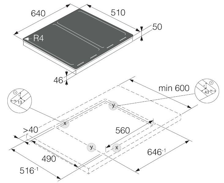Размеры варочных панелей Asko Размеры варочных панелей Asko