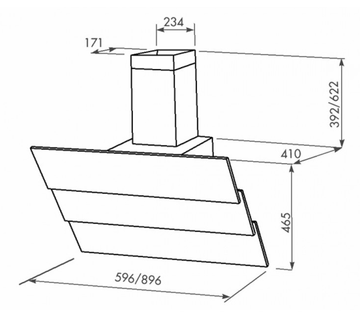 Стандартные по ширине наклонные вытяжки Стандартные по ширине наклонные вытяжки