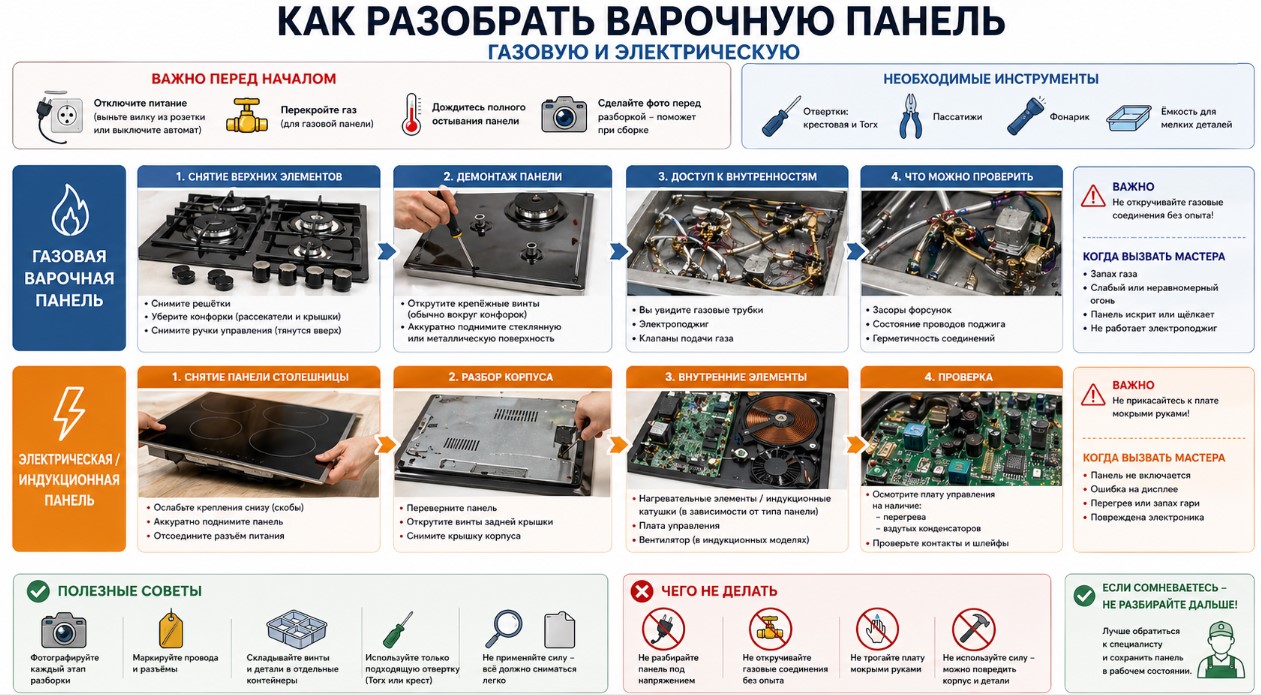 Как разобрать газовую варочную панель Gorenje: инструкция по разборке и чистке Как разобрать газовую варочную панель Gorenje для чистки и ремонта