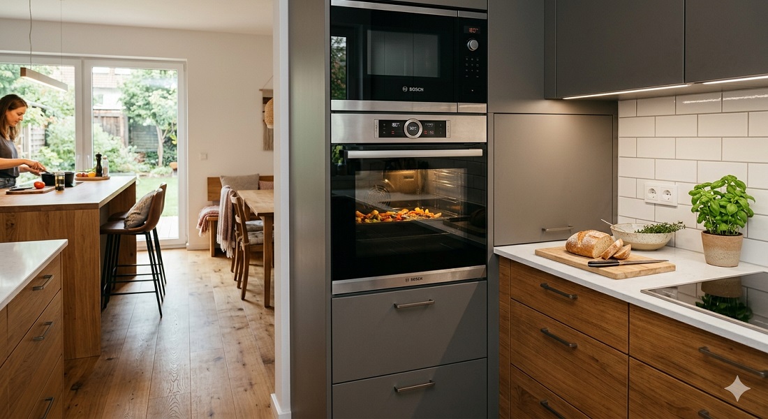Встроенная духовка на кухне