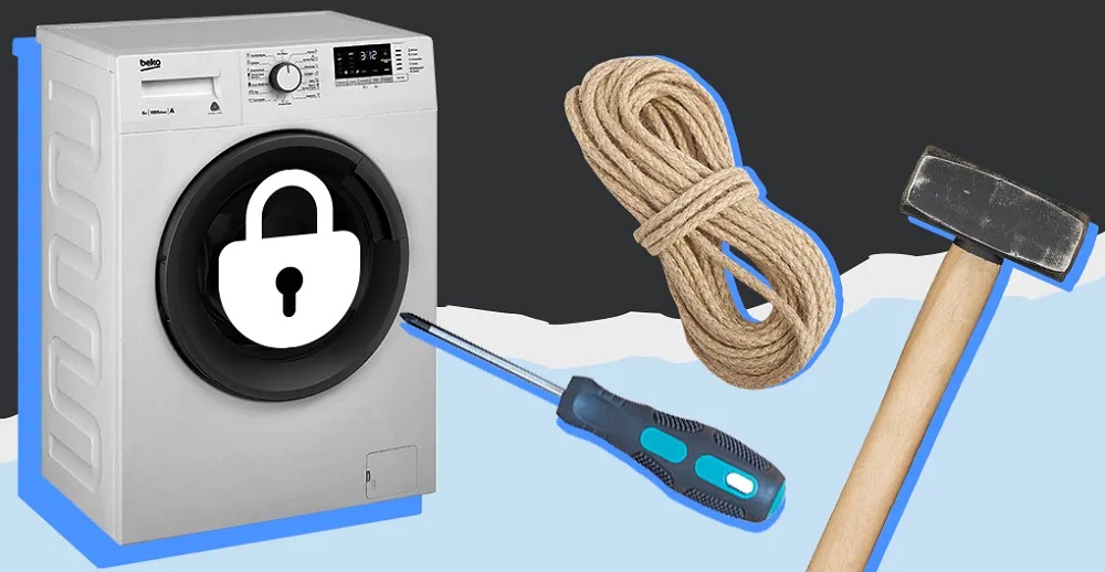 Как открыть дверцу люка стиральной машины, если она заблокирована 