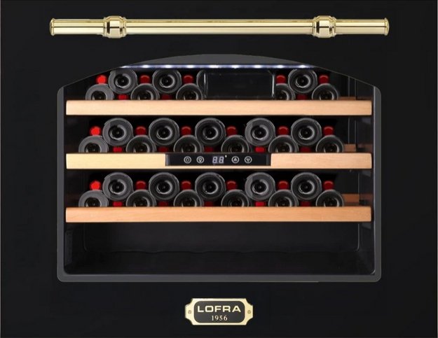 Встраиваемый винный шкаф Lofra ZBRNM24M/O CANTINA 24 NERO MAT OTTONE (preview 1)