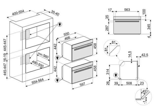 Духовой шкаф комбинированный с микроволновой печью Smeg SF4604PMCNR (preview 5)