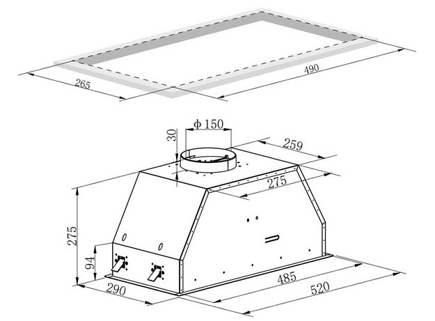 Встраиваемая вытяжка Zigmund Shtain K 019.5 B (preview 5)