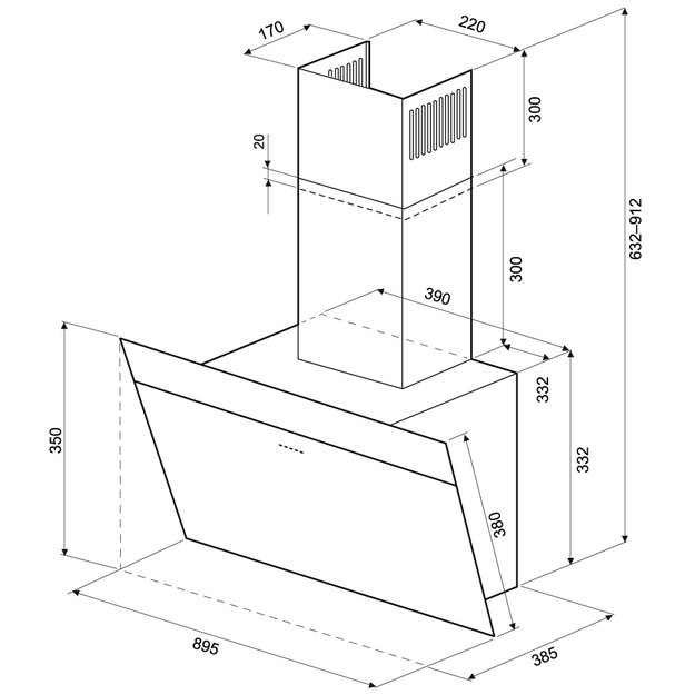 Вытяжка Krona KRISTEN A 900 black S (фото 17) Вытяжка Krona KRISTEN A 900 black S (preview 17)
