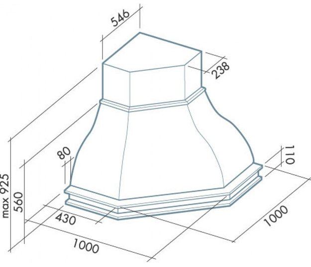 Вытяжка Falmec Iris Malizia ANG (600) S орех (фото 3) Вытяжка Falmec Iris Malizia ANG (600) S орех (preview 3)