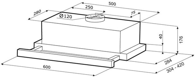 Вытяжка Krona VENDY 600 INOX (1 мотор) (фото 2) Вытяжка Krona VENDY 600 INOX (1 мотор) (preview 2)