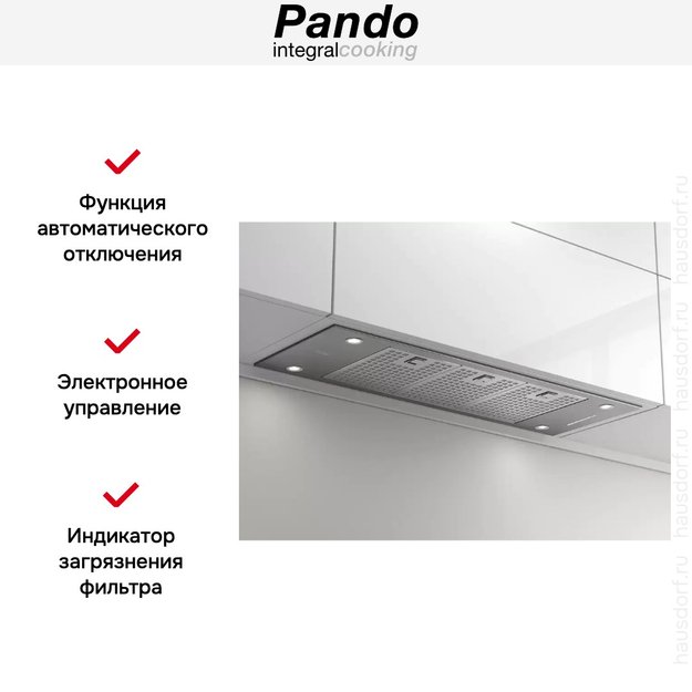 Встраиваемая вытяжка Pando EVO/780.11 INOX V.850 SEC (фото 5) Встраиваемая вытяжка Pando EVO/780.11 INOX V.850 SEC (preview 5)