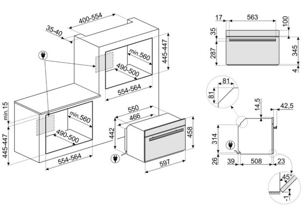 Духовой шкаф комбинированный с микроволновой печью Smeg SF4604PMCNR (preview 4)