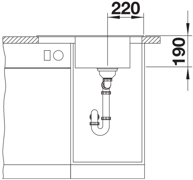Мойка BLANCO ELON 45 S Silgranit черный, клапан-автомат (preview 5)
