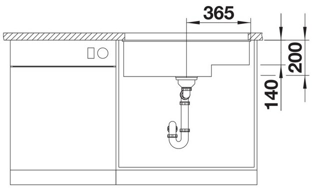 Мойка BLANCO SUBLINE 700-U Level Silgranit черный (preview 6)