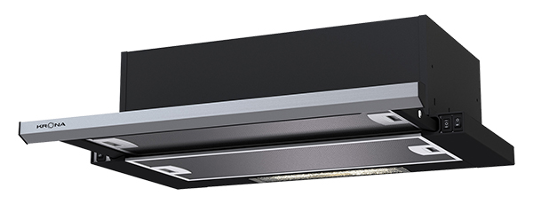 Встраиваемая вытяжка KRONA Kamilla slim 600 black/inox (1 мотор) (preview 1)