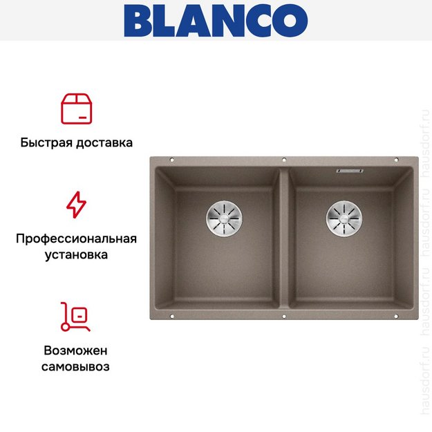 Мойка BLANCO SUBLINE 350/350-U Silgranit серый беж (preview 10)