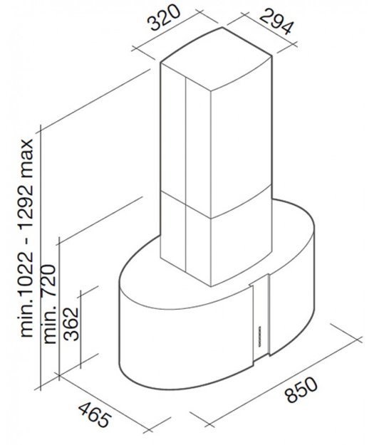 Вытяжка Falmec Mirabilia isola 85 Penelope Vetro (800) ECP (preview 3)
