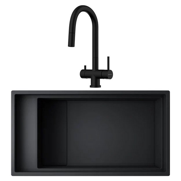 Omoikiri (мойка KINARU PRO 86-U/I GB + смеситель AKITA-S GB) (preview 1)