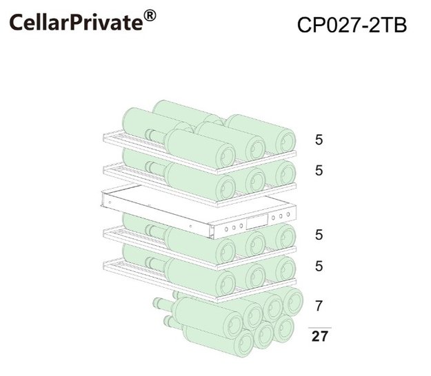 Встраиваемый под столешницу винный шкаф CellarPrivate CP027-2TB (preview 8)