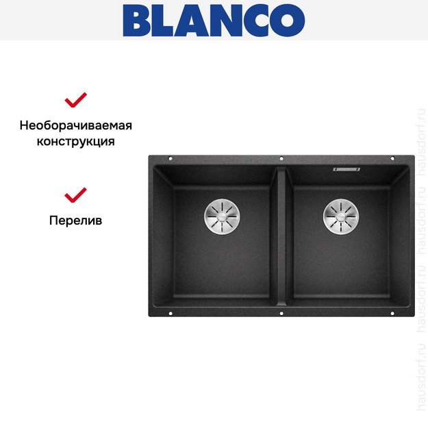 Мойка BLANCO SUBLINE 350/350-U Silgranit антрацит (preview 9)