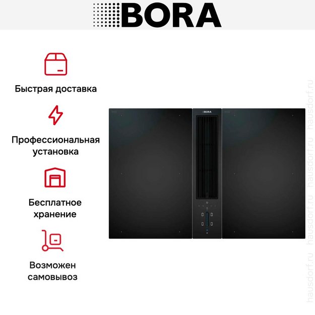 Варочная панель с вытяжкой и установочным комплектом BORA CKA2FIAB (1хCKA2AB, 2хCKFI, набор BORA universal c USDF и ULS UESDFSL) (preview 15)