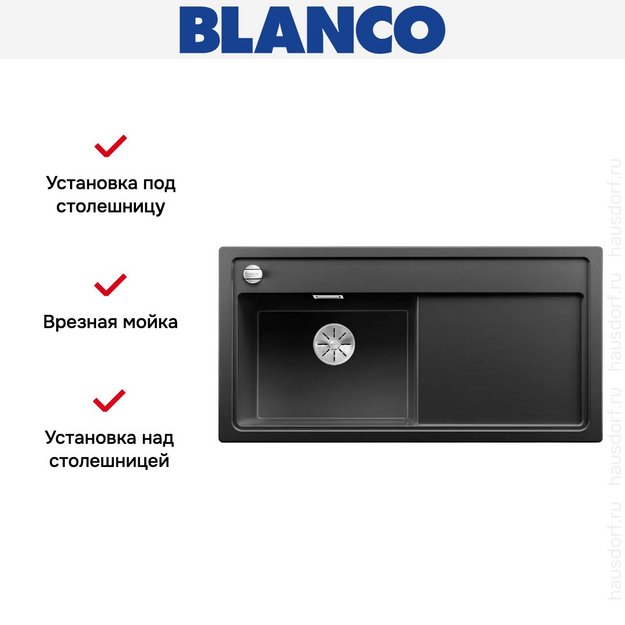 Мойка Blanco ZENAR XL 6 S чаша слева, доска стекло клапан-автомат InFino® антрацит (фото 2) Мойка Blanco ZENAR XL 6 S чаша слева, доска стекло клапан-автомат InFino® антрацит (preview 2)