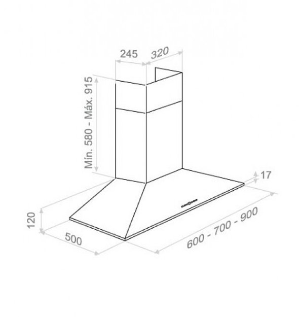 Вытяжка Pando P-227/90 IX 850 S.E.C. 230/50 (preview 3)