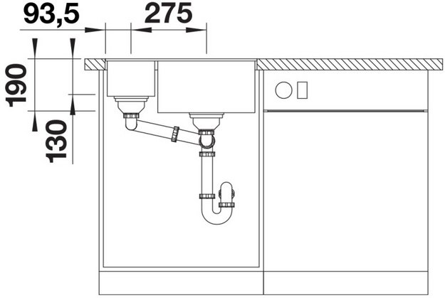 Мойка BLANCO SUBLINE 340/160-U Silgranit белый, чаша слева (preview 5)