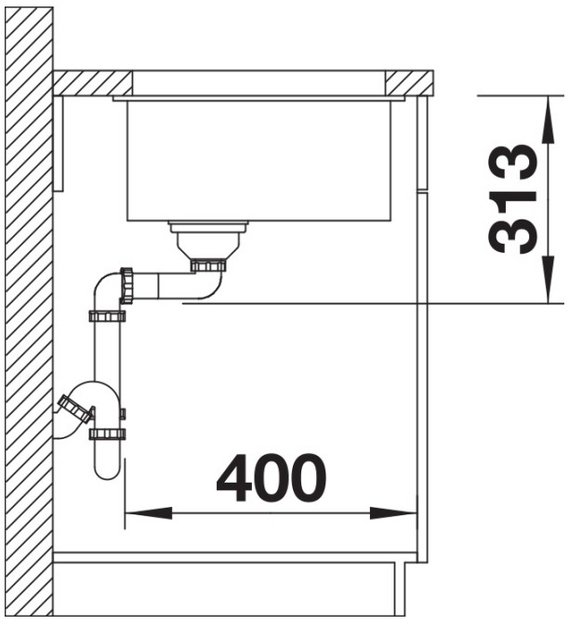 Мойка BLANCO SUBLINE 400-U Silgranit черный (фото 7) Мойка BLANCO SUBLINE 400-U Silgranit черный (preview 7)