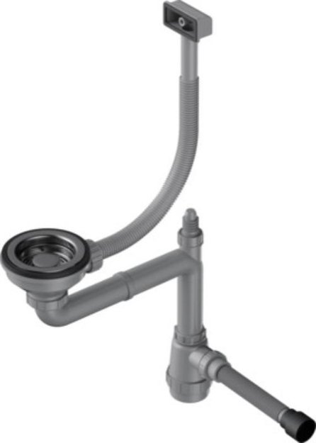 Арматура для одночашевых моек со скрытым прямоугольным переливом Omoikiri WK-1-S GM (preview 1)