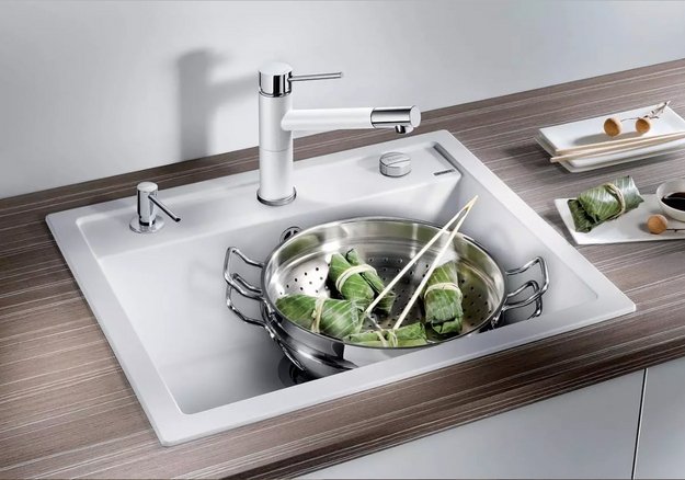 Мойка BLANCO DALAGO 6 Silgranit мягкий белый, клапан-автомат (preview 3)