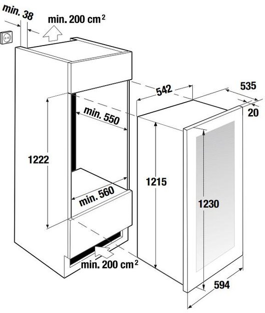 Встраиваемый холодильник для охлаждения вина Kuppersbusch FWK 4800.0 S4 (preview 4)