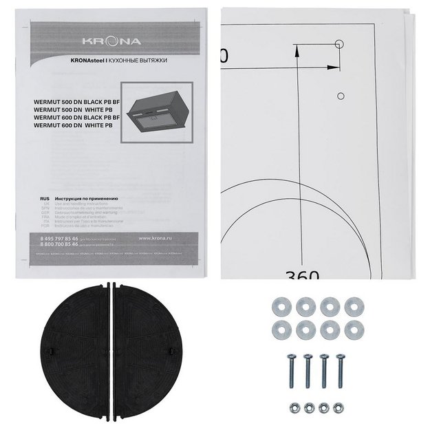 Встраиваемая вытяжка KRONA WERMUT 600 DN BLACK PB BF (preview 13)