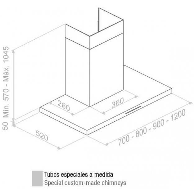 Вытяжка Pando P-401/80 IX 850 SEC (preview 3)