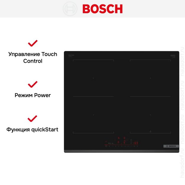 Индукционная варочная панель Bosch PVQ631HC1E (фото 8) Индукционная варочная панель Bosch PVQ631HC1E (preview 8)