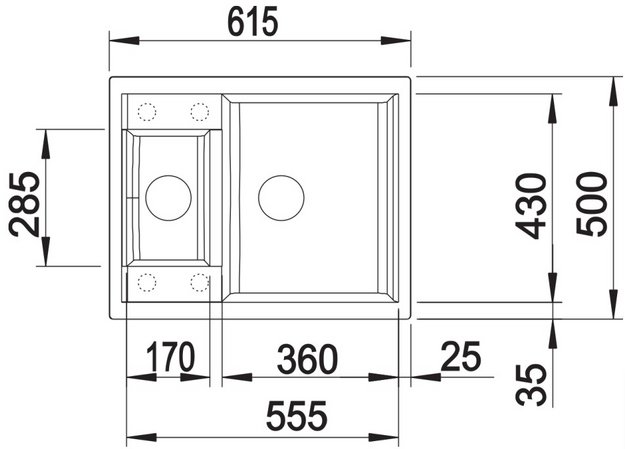 Мойка BLANCO METRA 6 Silgranit черный (фото 3) Мойка BLANCO METRA 6 Silgranit черный (preview 3)