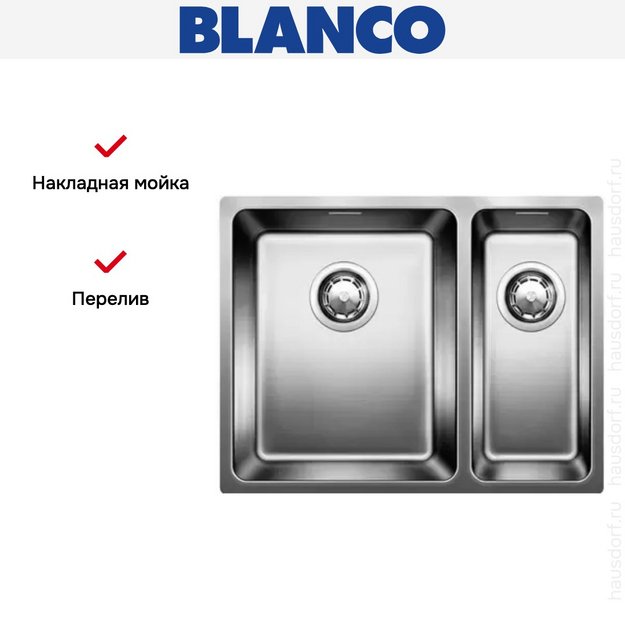 Мойка Blanco Andano 340/180-U чаша слева нержавеющая сталь (preview 6)
