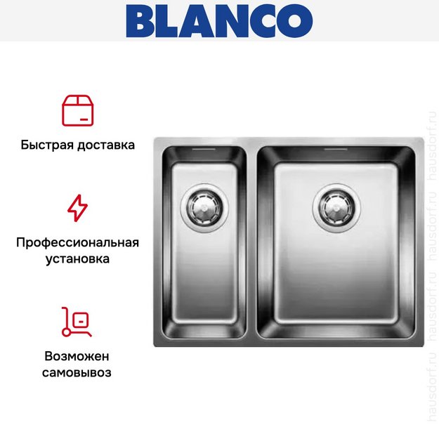 Мойка Blanco Andano 340/180-U чаша справа нержавеющая сталь (фото 7) Мойка Blanco Andano 340/180-U чаша справа нержавеющая сталь (preview 7)