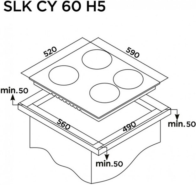 Варочная панель Schaub Lorenz SLK CY 60 H5 (фото 5) Варочная панель Schaub Lorenz SLK CY 60 H5 (preview 5)