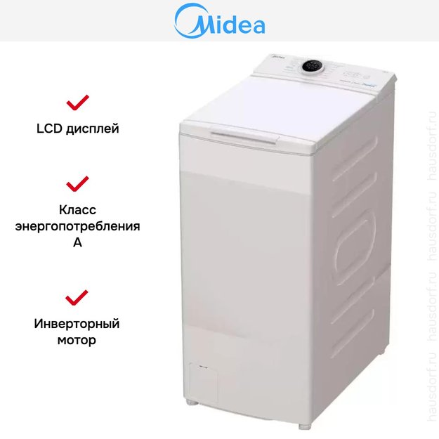 Стиральная машина с вертикальной загрузкой Midea MF100T80BS/W-RU (preview 5)