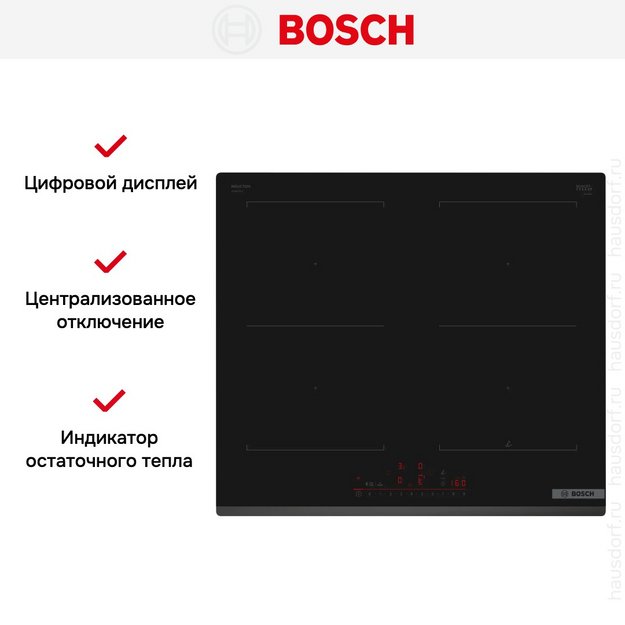 Индукционная варочная панель Bosch PVQ631HC1E (фото 7) Индукционная варочная панель Bosch PVQ631HC1E (preview 7)