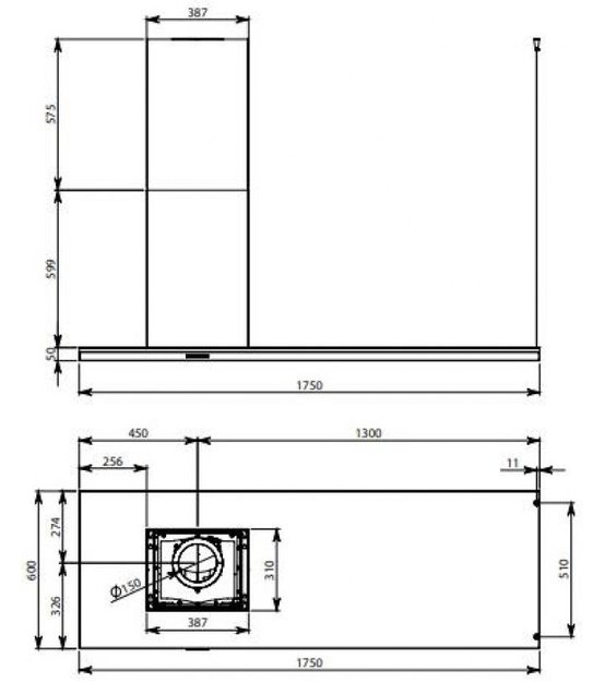 Островная вытяжка Falmec LUMEN ISOLA NRS 175 DX (фото 3) Островная вытяжка Falmec LUMEN ISOLA NRS 175 DX (preview 3)