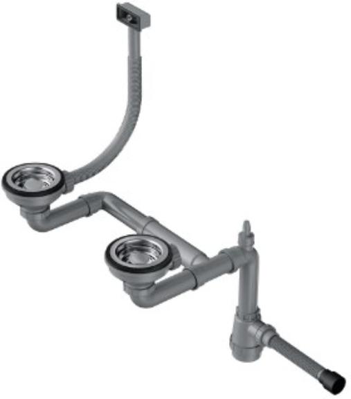 Арматура для полуторачашевых моек со скрытым переливом Omoikiri WK-1.5-S IN (preview 1)