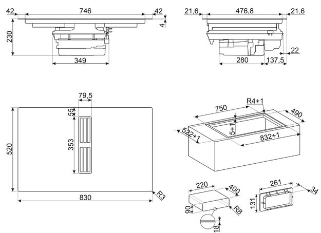 Варочная панель со встроенной вытяжкой Smeg HOBD482D2 (preview 2)