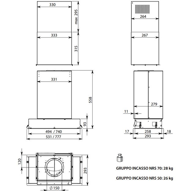 Встраиваемая вытяжка Falmec GRUPPO INCASSO NRS PLUS 50 (preview 5)