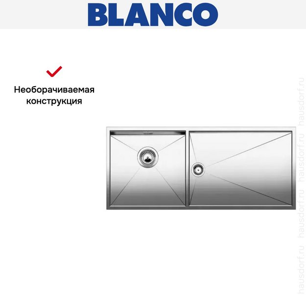 Мойка Blanco Zerox 400/550-T-IF/N чаша слева нержавеющая сталь (preview 6)