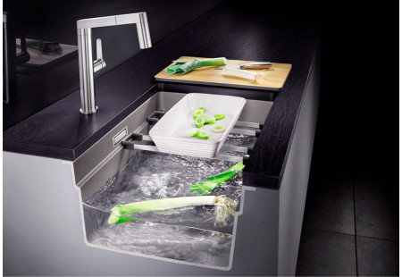 Мойка Blanco Etagon 700-U SILGRANIT® PuraDur® алюметаллик клапан-автомат InFino 525169 (preview 7)